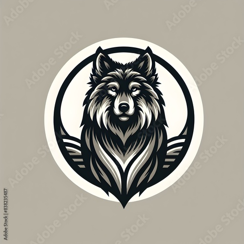 Vintage mascot logo design  wolf head vector photo