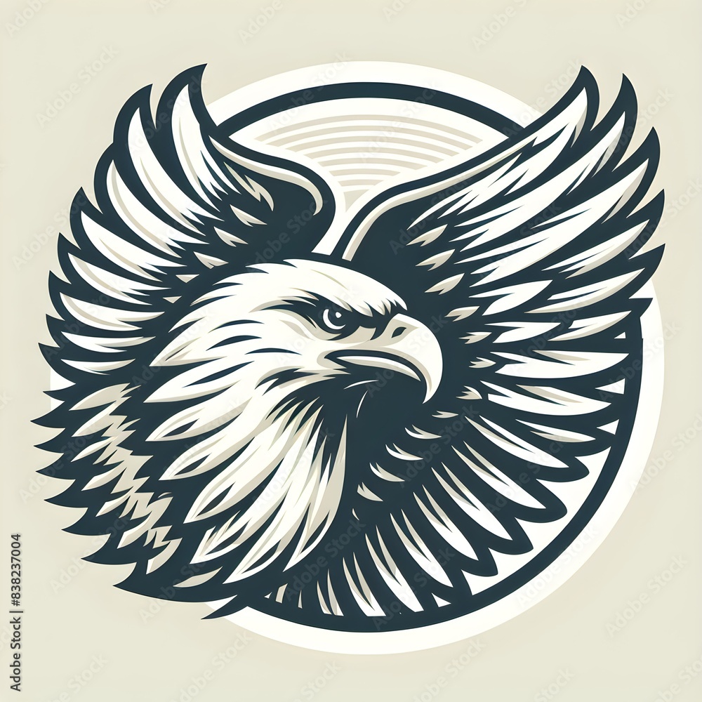 Obraz premium Vintage mascot eagle logo design eagle with wings