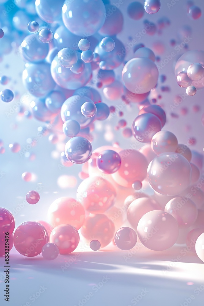Floating blue spheres on a blue 3D background. Floating blue spheres on a blue 3D background.