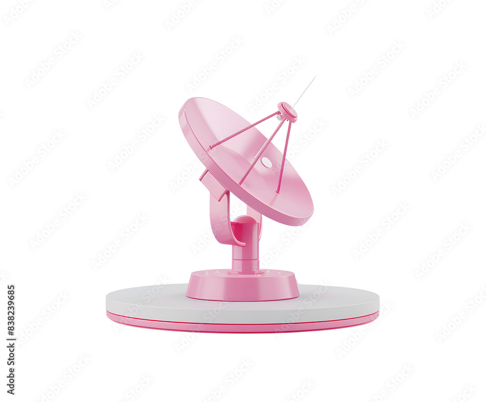 Modern Pink Satellite Dish 3D Illustration Modern Pink Satellite Dish 3D Illustration