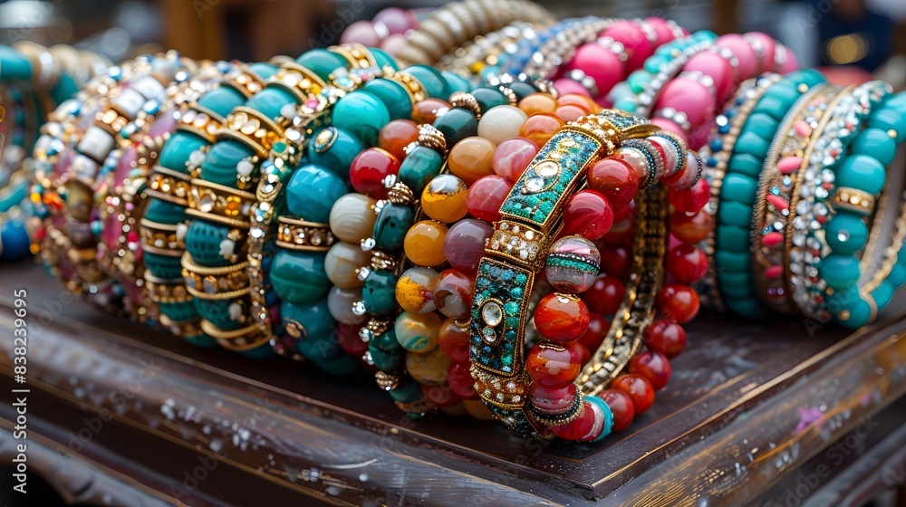 Various bangles placed on the dressing table Various bangles placed on the dressing table