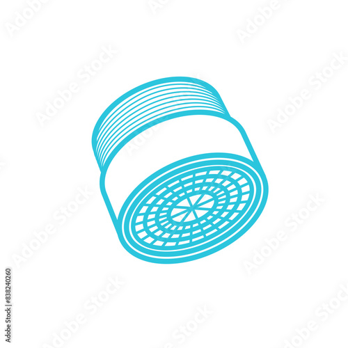 Simple replaceable water Faucet aerator icon, Perlator, isolated on white background, From blue icon set
