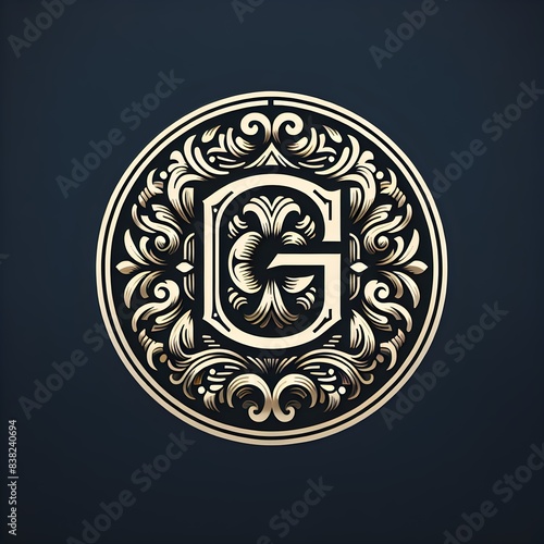 Vintage G  text mascot logo design 