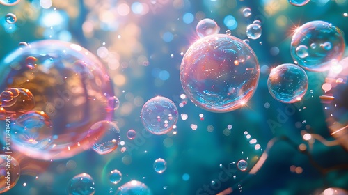 Wallpaper Mural An illustration of a multiverse theory, with numerous bubble-like universes floating in a higher-dimensional space, each with its own unique physical laws and characteristics. shiny, Minimal and Torontodigital.ca