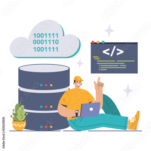 Infrastructure as Code concept. Flat vector illustration