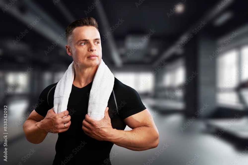 Sporty young couple do fitness and weightlifting for workout Sporty young couple do fitness and weightlifting for workout