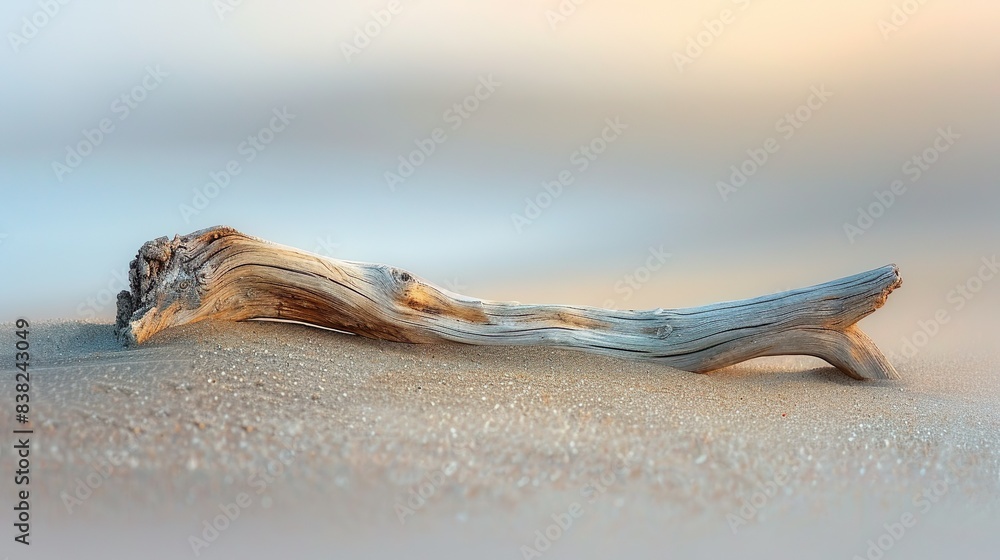 Eternal Rest: A Weathered Driftwood on a Serene Beach Eternal Rest: A Weathered Driftwood on a Serene Beach