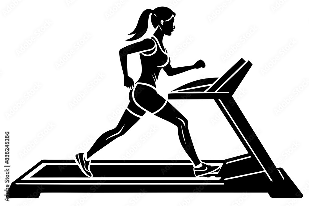 while jogging silhouette vector illustration while jogging silhouette vector illustration