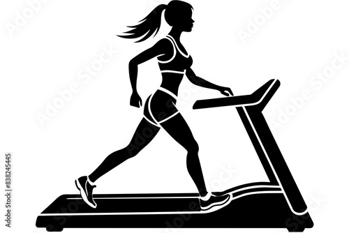 while jogging silhouette vector illustration