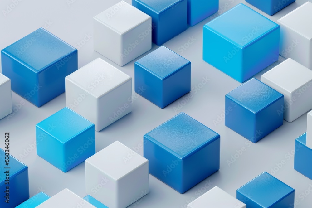 A geometric composition with cubes, abstract 3D render, modern background design A geometric composition with cubes, abstract 3D render, modern background design