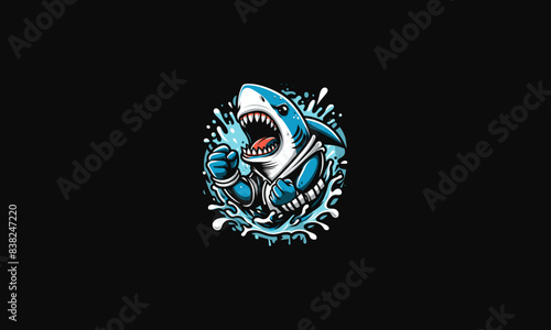 head shark angry vector illustration artwork design