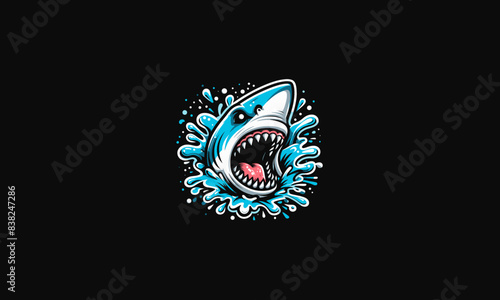 head shark angry vector illustration artwork design