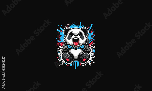 panda angry vector illustration artwork design