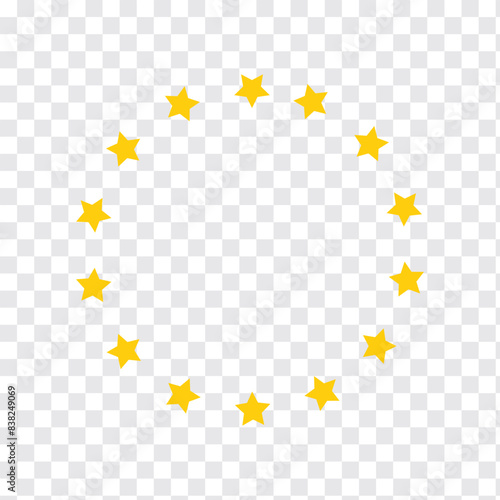 The wreath of stars of EU isolated on transparent background. Made in EU symbol png. Vector illustration design. EPS10