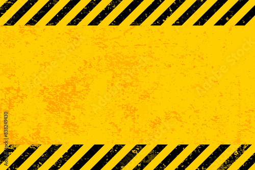 Black and yellow warning line striped background