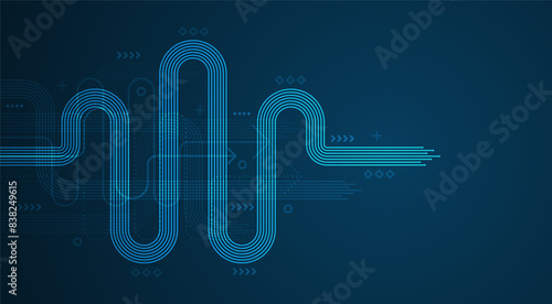 Abstract arrow direction. Technology background