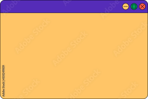 Desktop browser and dialog window templates. Computer user interface elements