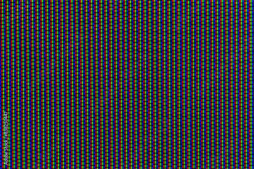 Color dot of a CRT TV screen (cathode ray tube) Shot using a macro technique, showing the details of each pixel  photo