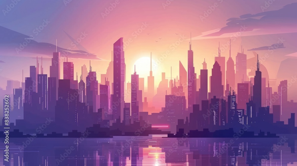 Sci fi city. Landscape Future with skyscrapers. Sci fi city. Landscape Future with skyscrapers.