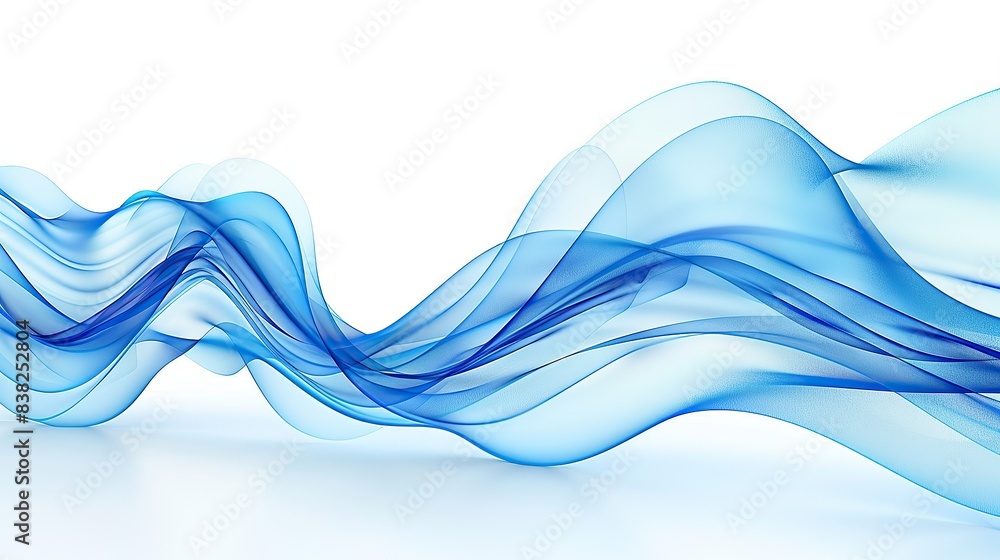 Cool azure wave abstract design, bright and clear, isolated on a white backdrop Cool azure wave abstract design, bright and clear, isolated on a white backdrop