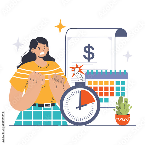 Financial Strain concept. Flat vector illustration