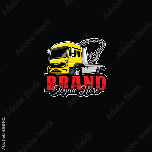 towing truck logo template
