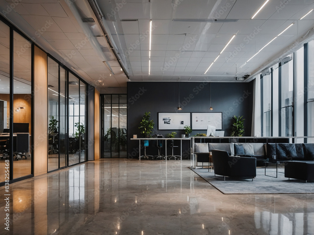 Beautiful background of a light modern office interior with and beautiful lighting views. Beautiful background of a light modern office interior with and beautiful lighting views.