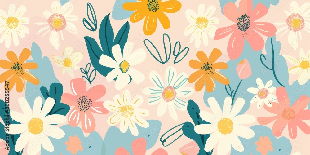 Seamless Pastel Summer Pattern Design Seamless Pastel Summer Pattern Design
