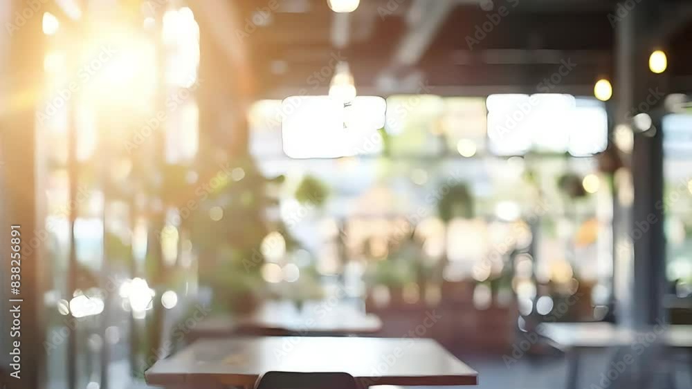 Blurred office interior with sunlit windows and a plant in the foreground. Bright, airy, and productive workspace atmosphere Blurred office interior with sunlit windows and a plant in the foreground. Bright, airy, and productive workspace atmosphere