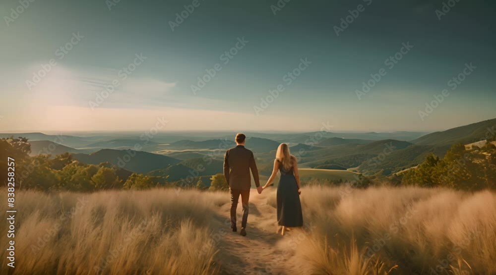 A Couple Enjoying The Mountain View