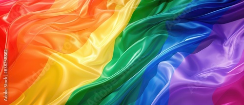 Ultrawide June Pride Month Abstract Wawy Rainbow Color Spectrum Flag Background