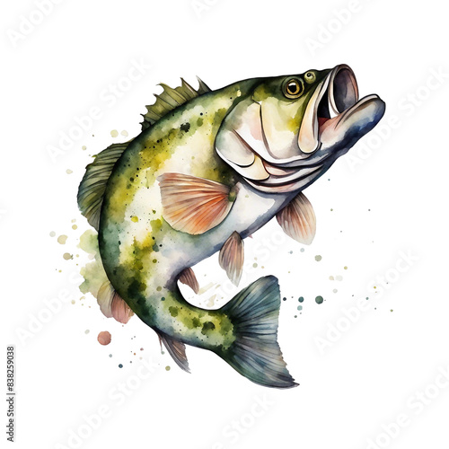 watercolour bass logo isolated