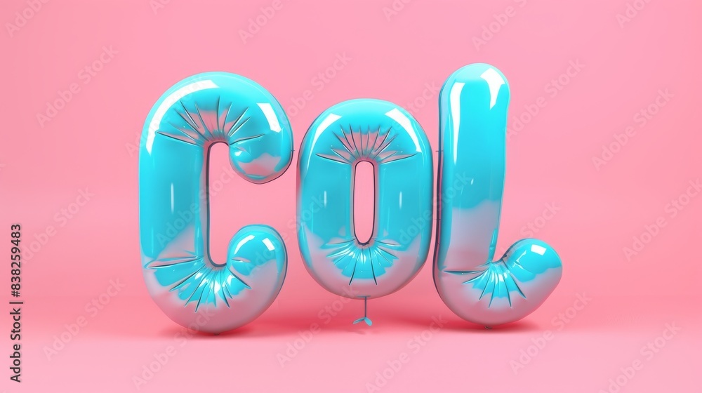A 3D render of blue bubble plastic with hello letters on a pink background A 3D render of blue bubble plastic with hello letters on a pink background