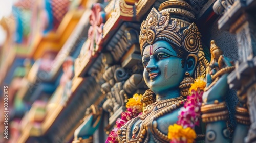 Wallpaper Mural A beautifully adorned statue of a Hindu deity in a temple, highlighting religious devotion and culture Torontodigital.ca