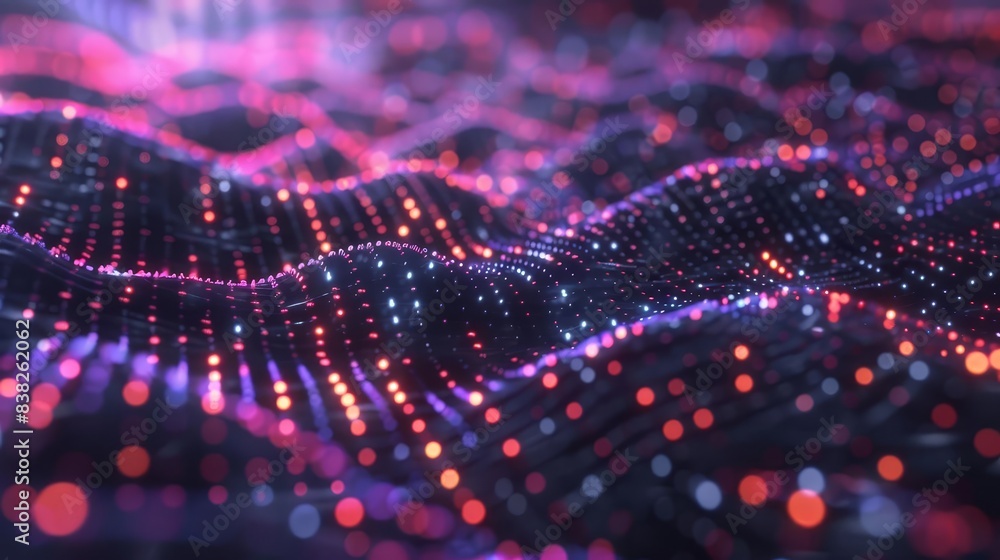 futuristic neural network data stream in neon cyber matrix abstract 3d illustration futuristic neural network data stream in neon cyber matrix abstract 3d illustration