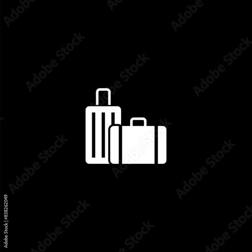 Travel bag icon isolated on black background