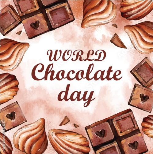 World Chocolate Mint Day Vector Illustration. Suitable for greeting card, poster and banner. ! A day dedicated to the delicious and refreshing combination of rich chocolate and cool, minty flavor