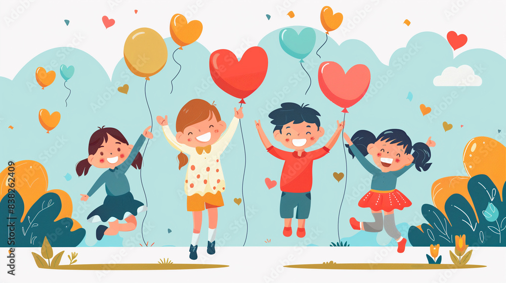 Happy childs celebrated Children's day, illustration for decorative card Happy childs celebrated Children's day, illustration for decorative card