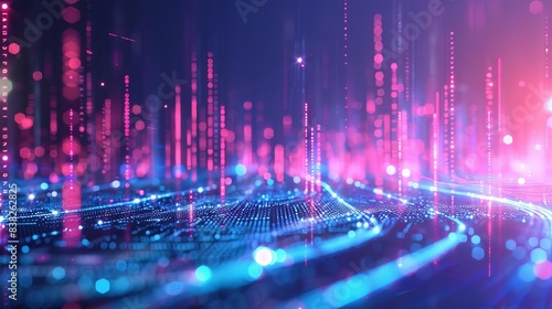 Wallpaper Mural glowing visualization of wireless communication data flow between devices Torontodigital.ca