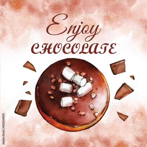 World Chocolate Mint Day Vector Illustration. Suitable for greeting card, poster and banner. ! A day dedicated to the delicious and refreshing combination of rich chocolate and cool, minty flavor