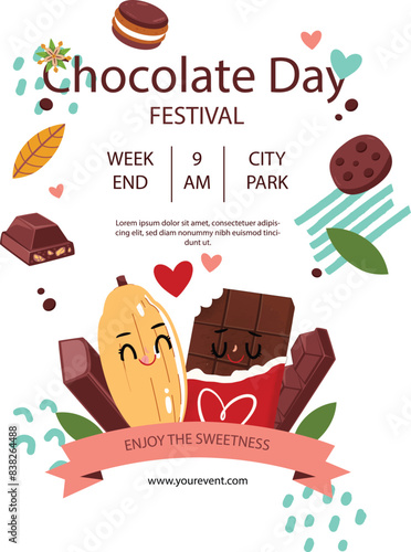 World Chocolate Mint Day Vector Illustration. Suitable for greeting card, poster and banner. ! A day dedicated to the delicious and refreshing combination of rich chocolate and cool, minty flavor