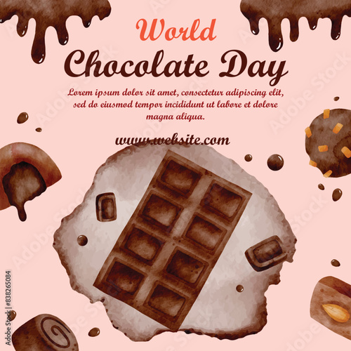 World Chocolate Mint Day Vector Illustration. Suitable for greeting card, poster and banner. ! A day dedicated to the delicious and refreshing combination of rich chocolate and cool, minty flavor