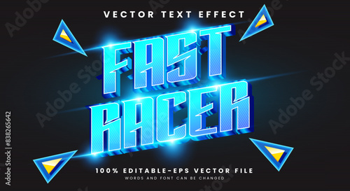 Fast Speed Racer editable text effect Template with Modern text style