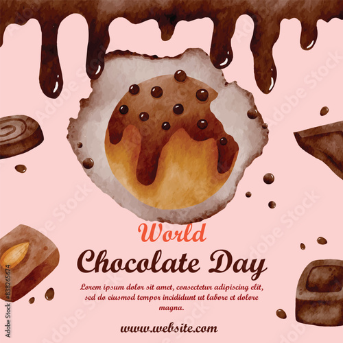 World Chocolate Mint Day Vector Illustration. Suitable for greeting card, poster and banner. ! A day dedicated to the delicious and refreshing combination of rich chocolate and cool, minty flavor