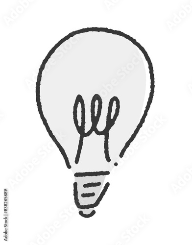 シンプルな手描きの暗い電球 - 消灯･停電･電気オフのイメージの素材