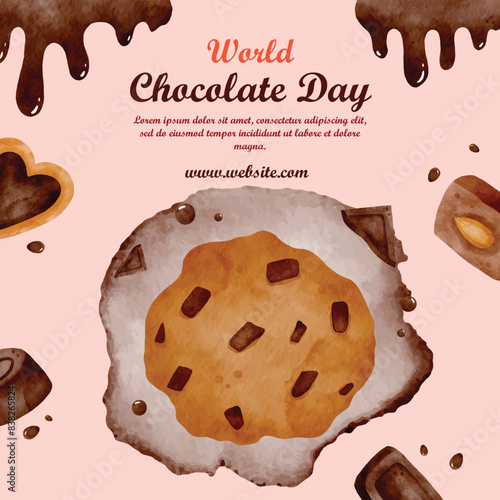 World Chocolate Mint Day Vector Illustration. Suitable for greeting card, poster and banner. ! A day dedicated to the delicious and refreshing combination of rich chocolate and cool, minty flavor