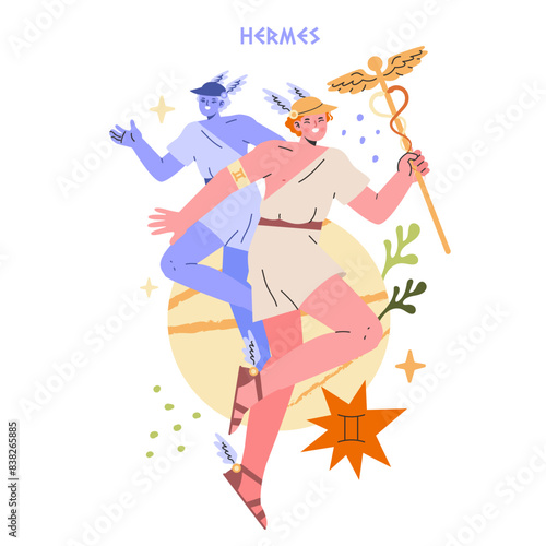 Ancient Greek Gods. Flat Vector Illustration