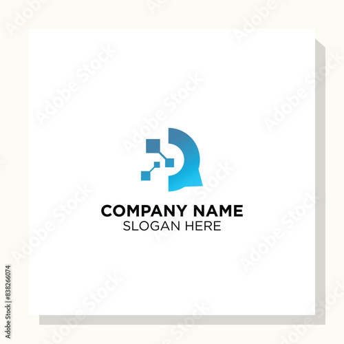 cosult and tech logo design, communication digital logo concept, call center logo template © Artfandi