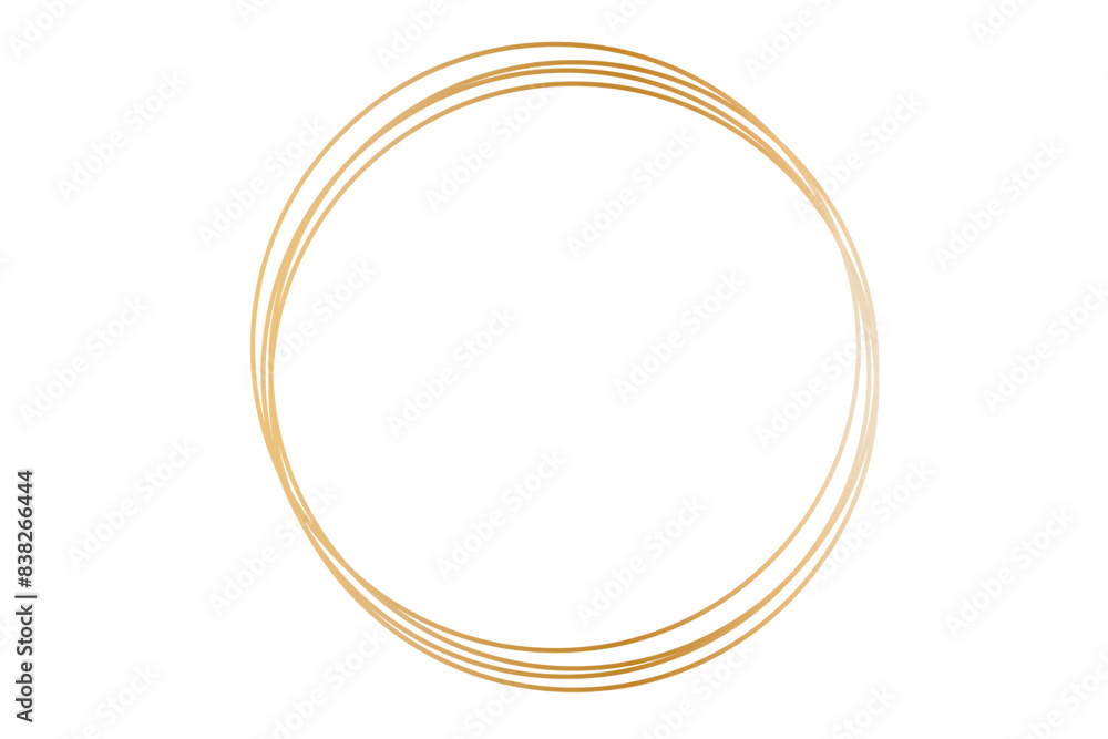 Set of hand drawn golden circles and ovals. Highlight circle frames. Ellipses in doodle style. Vector illustration isolated on white background. Vector illustration Set of hand drawn golden circles and ovals. Highlight circle frames. Ellipses in doodle style. Vector illustration isolated on white background. Vector illustration