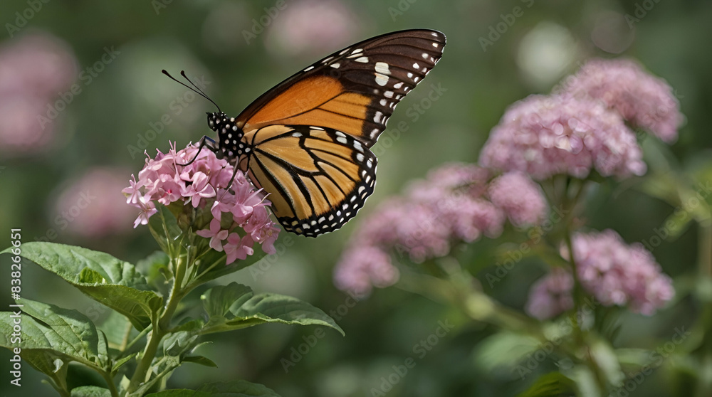 Fototapeta premium Lovely Wonderful Amazing this photo take this picture for your work, Monarch Butterfly with Verbena Flower.